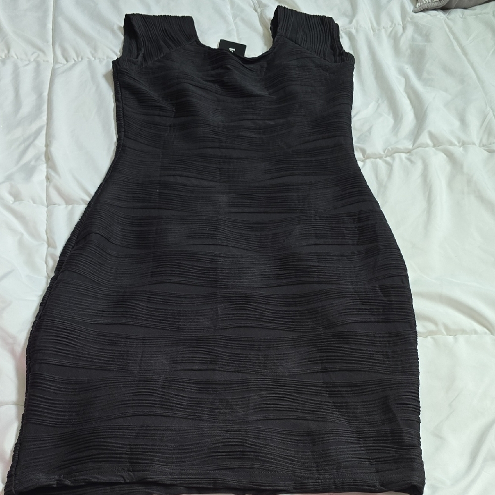 Elegant Black Textured Dress